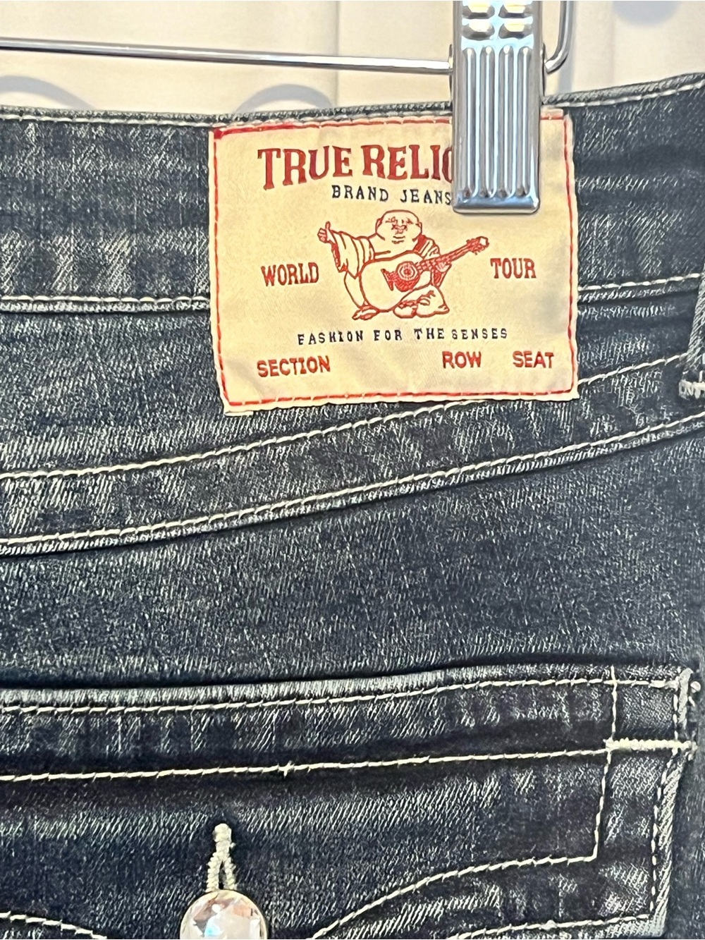 True Religion Jennie Curvy Crystal High Waist Super Skinny Sz 32 Color Contera - Picture 5 of 8